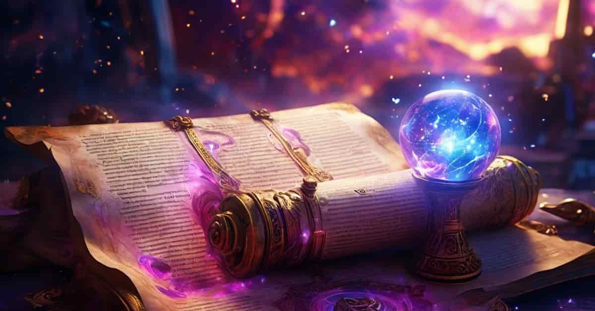 Blue globe surrounded by ancient scrolls glowing purple with a purple background. Read Fantasy Fusion AI’s website Terms and Conditions. Terms and Conditions apply. Learn about our business code of conduct and AI content writing resources.
