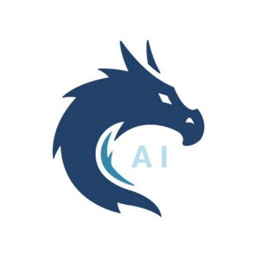 Fantasy Fusion AI Blog logo with blue dragon icon representing AI art tutorials.