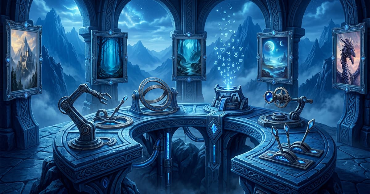 AI art gallery featuring fantasy images, AI prompt examples, AI image prompts and AI character prompts created with an image prompt generator.